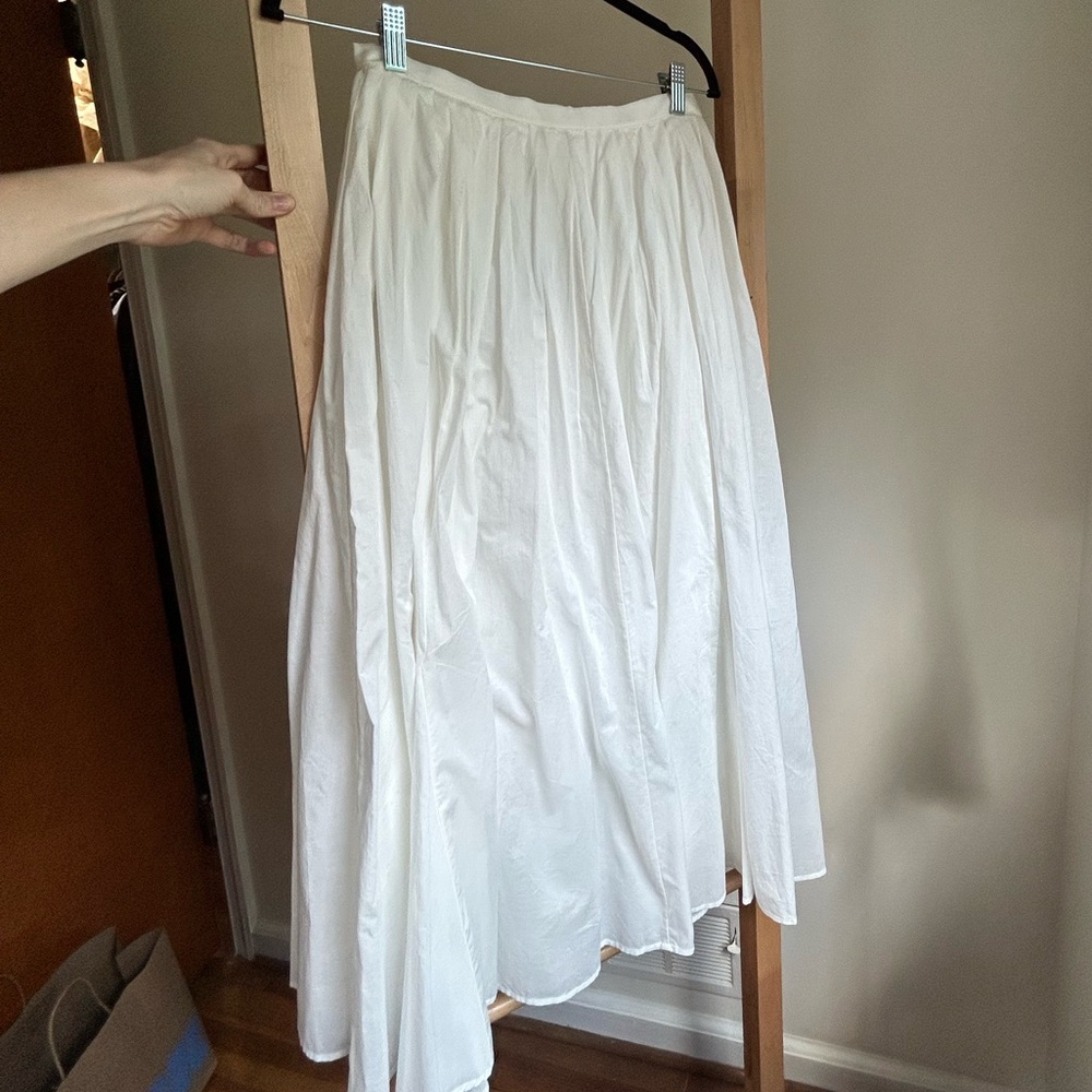 Zara women’s ZW Collection Midi Swing Skirt - white. 100% cotton - Picture 5 of 5